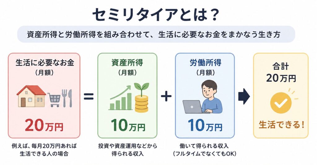 セミリタイアの説明図
